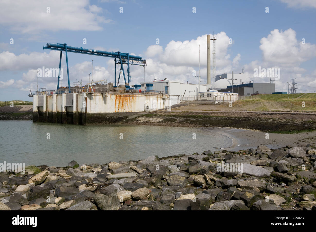 Nukleare Powerstation in Borssele, Niederlande Stockfoto