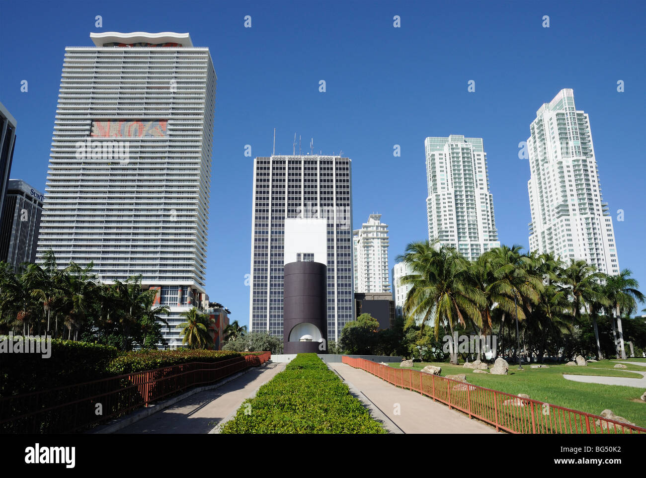 Die Innenstadt von Miami, Bayfront Park, Florida Stockfoto