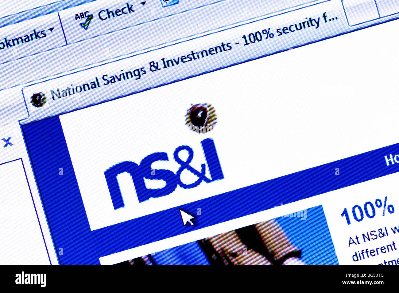 Makro-Screenshot der Ersparnisse und Investitionen (NS & ich) Website. Nur zur redaktionellen Verwendung. Stockfoto