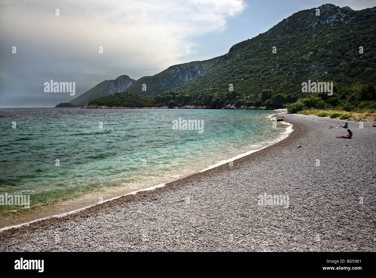 Kroatien Adria Küste Pebbled Strand von Duba Peljeska. Halbinsel Peljesac. Stockfoto