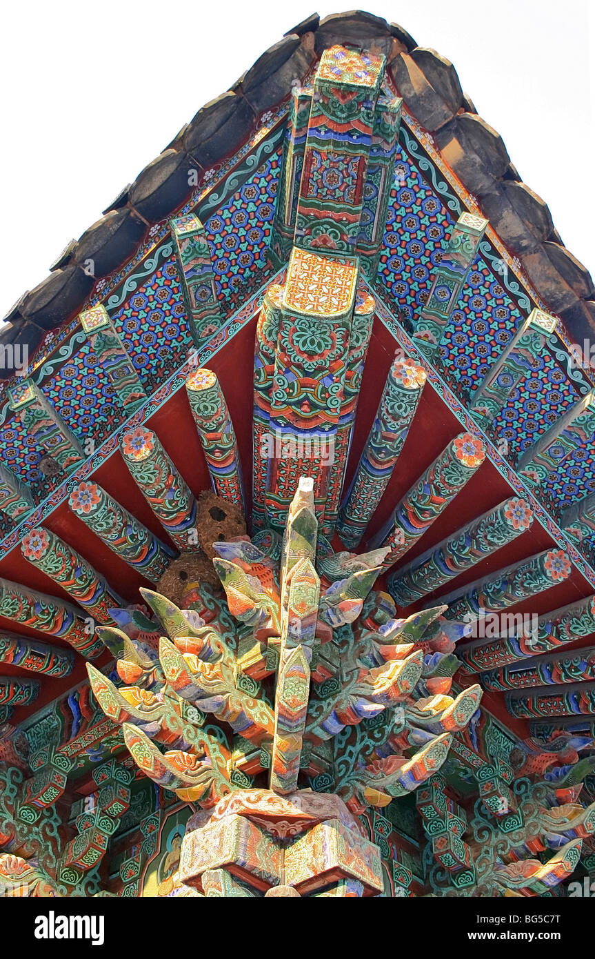 Details zu Tempel Dach Eave Bulguksa Tempel. Stockfoto