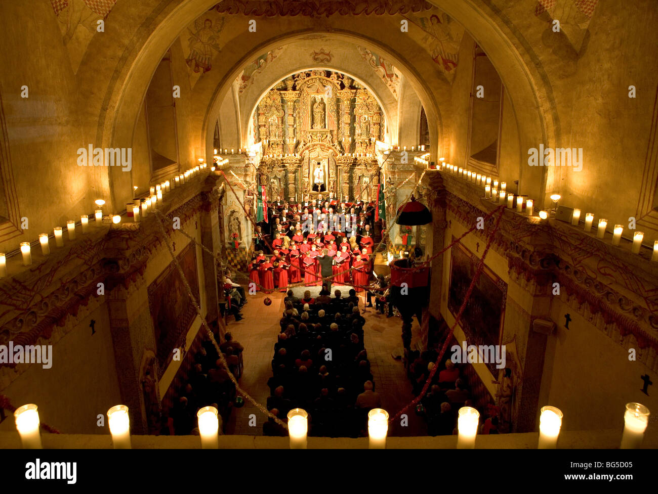 Weihnachten-Chor bei San Xavier Mission Tucson Stockfoto