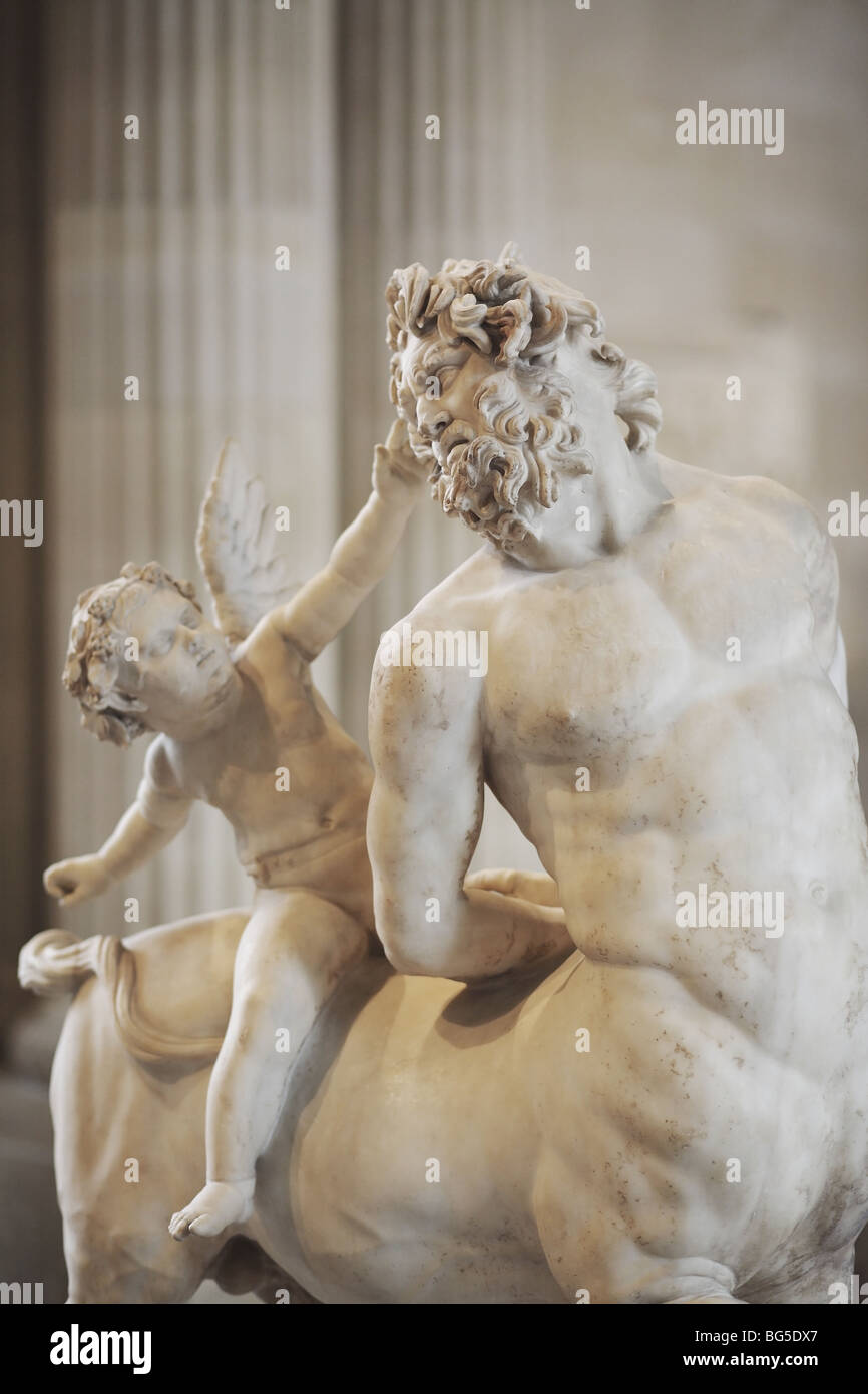 Der alte Zentaur mit einem Amor auf des Zentauren zurück, das Louvre-Museum, Paris, Frankreich Stockfoto