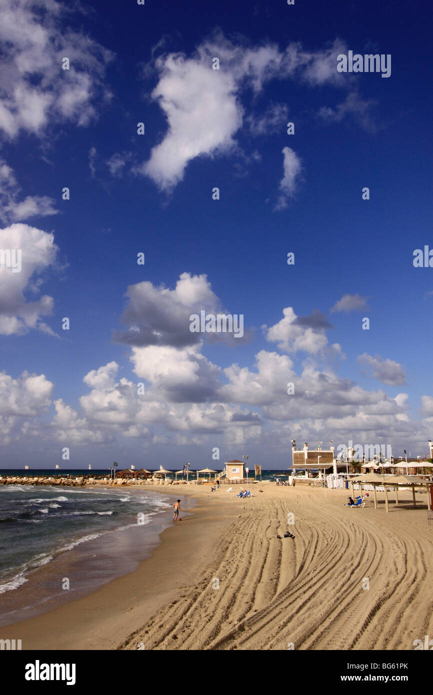 Israel, Tel Aviv-Yafo, Hilton beach Stockfoto