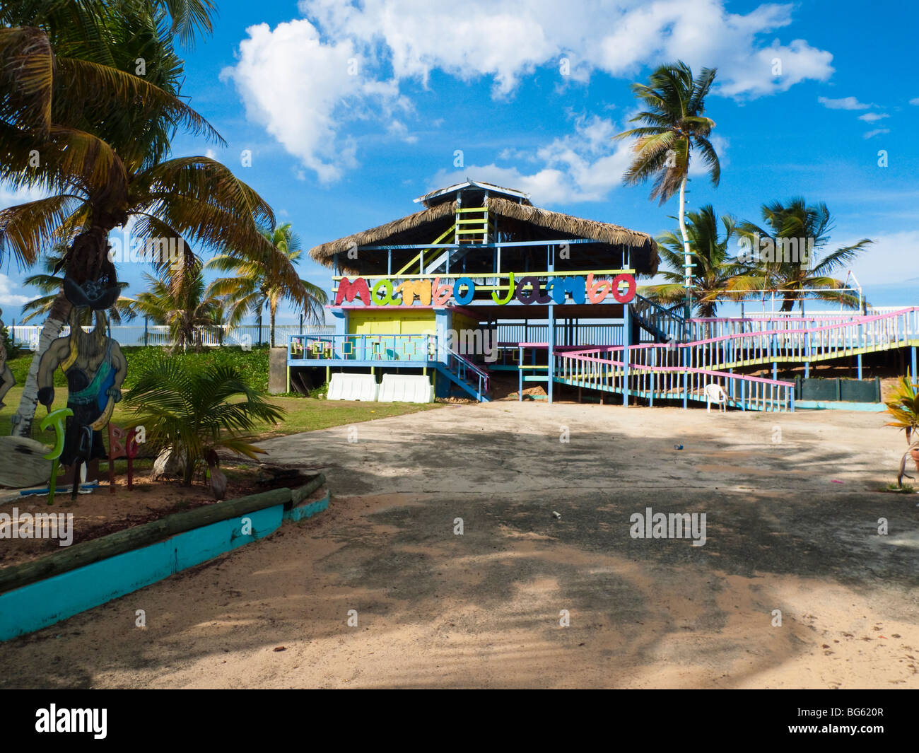 Local Beach Club in Pinones, Puerto Rico Stockfoto