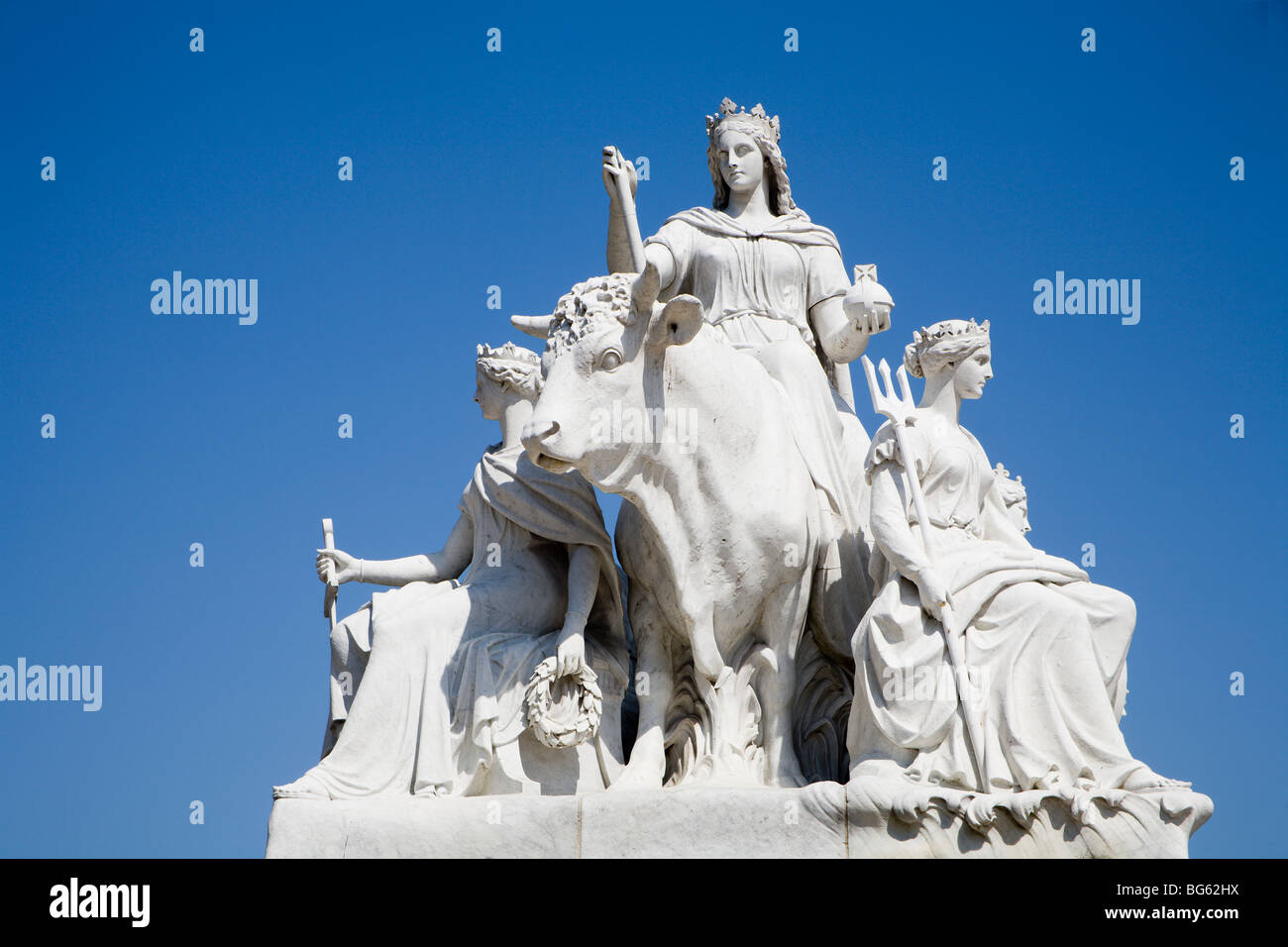 London - Albert Denkmal - Skulptur von Europa Stockfoto