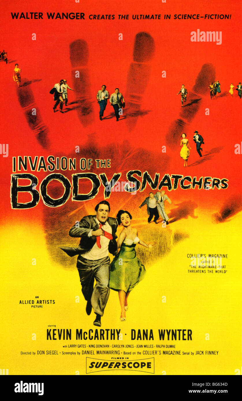 INVASION des Körpers SNATCHERS - Plakat für 1978 UA film mit Kevin McCarthy und Dana Wynter Stockfoto