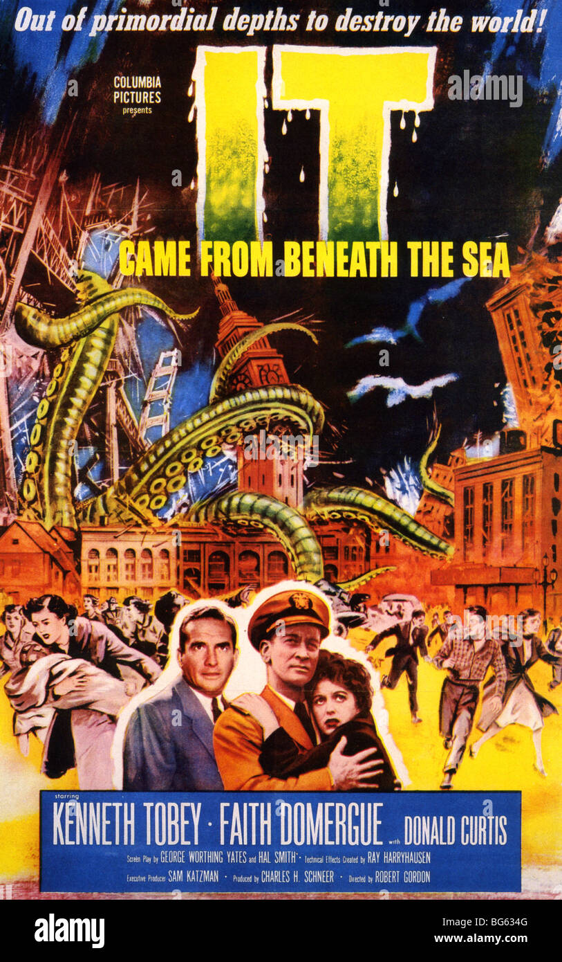 IT kam FROM BENEATH THE SEA - Poster für 1955 Columbia film mit Kenneth Tobey und Faith Domergue Stockfoto