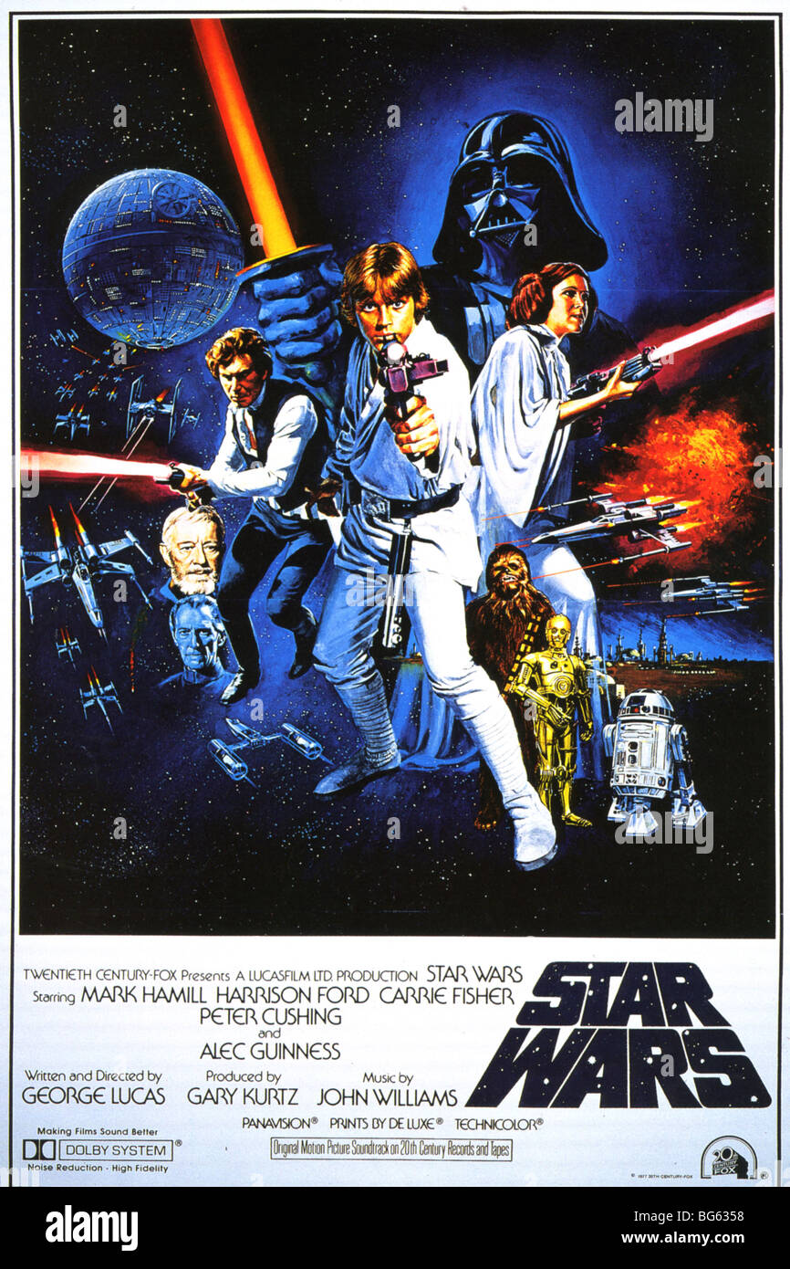 STAR WARS Poster für 1977 TCF/Lucasfilm-Produktion Stockfoto