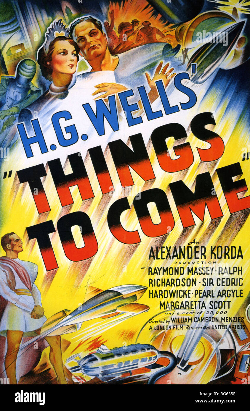 Dinge zu kommen - Plakat für 1936 London Films Produktion basiert auf dem Roman von h.g. Wells Stockfoto