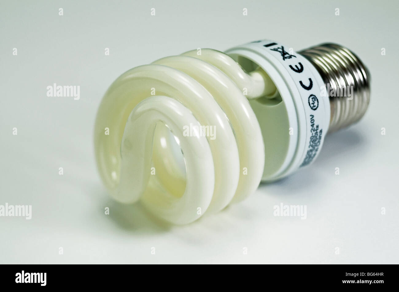 Energiesparlampe, Studio Bild. Stockfoto