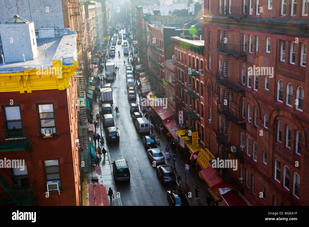 Mott Street in Chinatown New York City Stockfoto