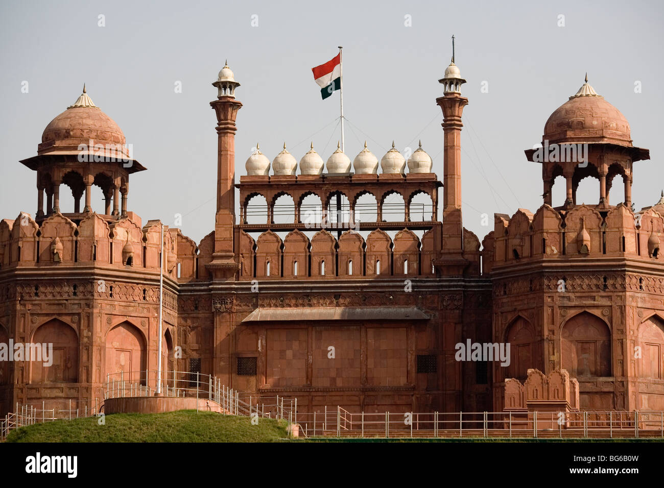 Indien-Delhi Red Fort Lahore-Tor Stockfoto