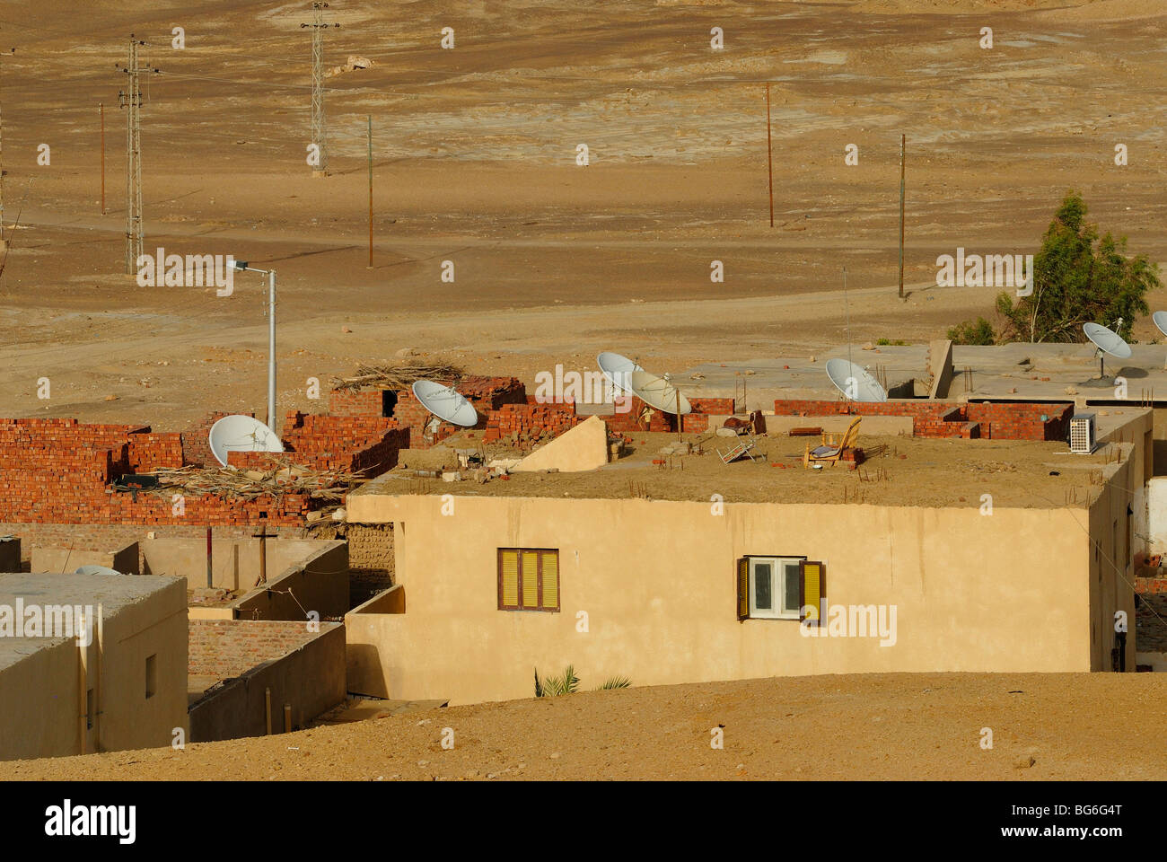 Stadt von Al Qasr in der Oase Dakhla, westlich von Ägypten Stockfoto