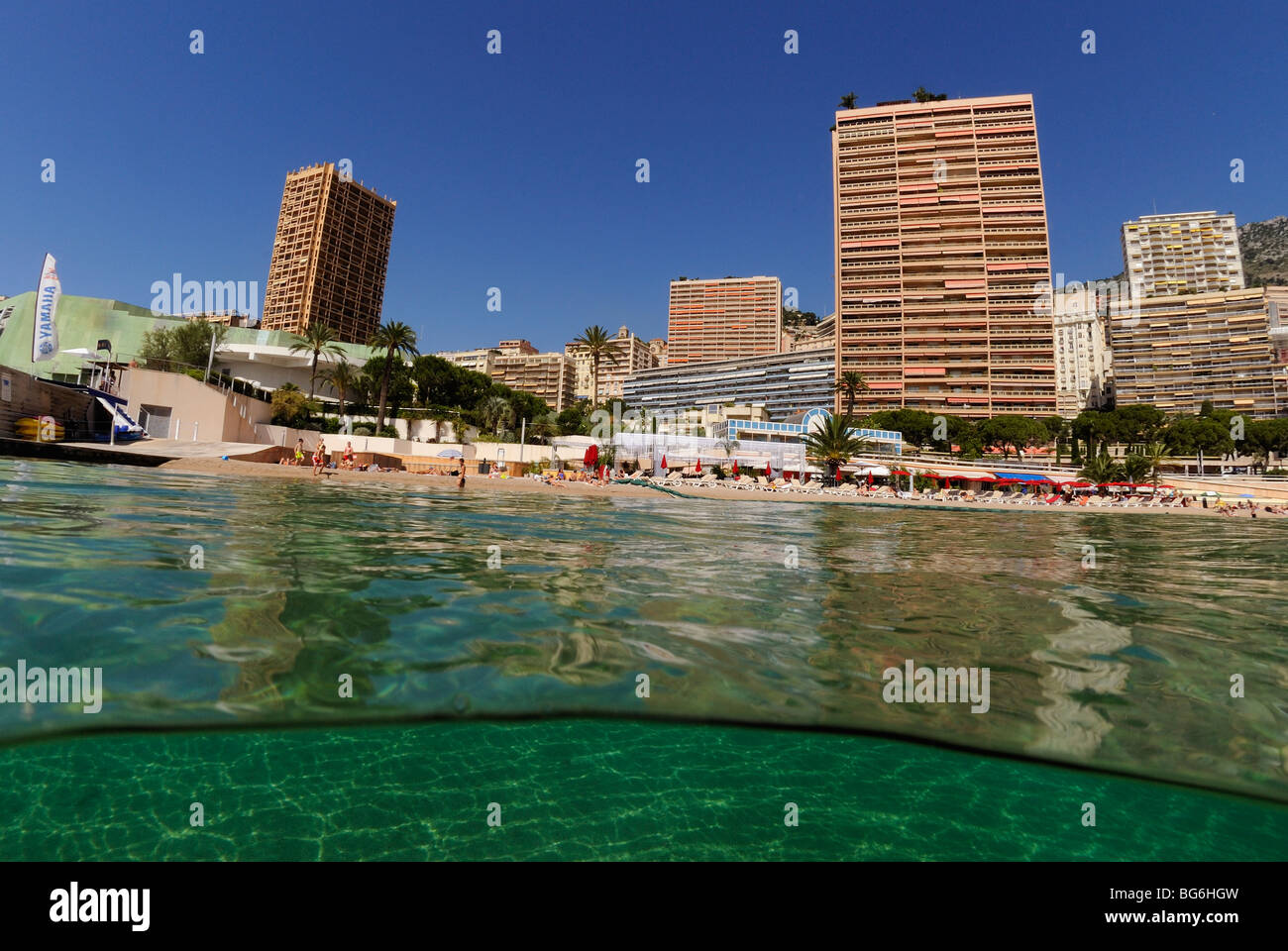 Blick auf das Fürstentum Monaco, Mittelmeer Stockfoto