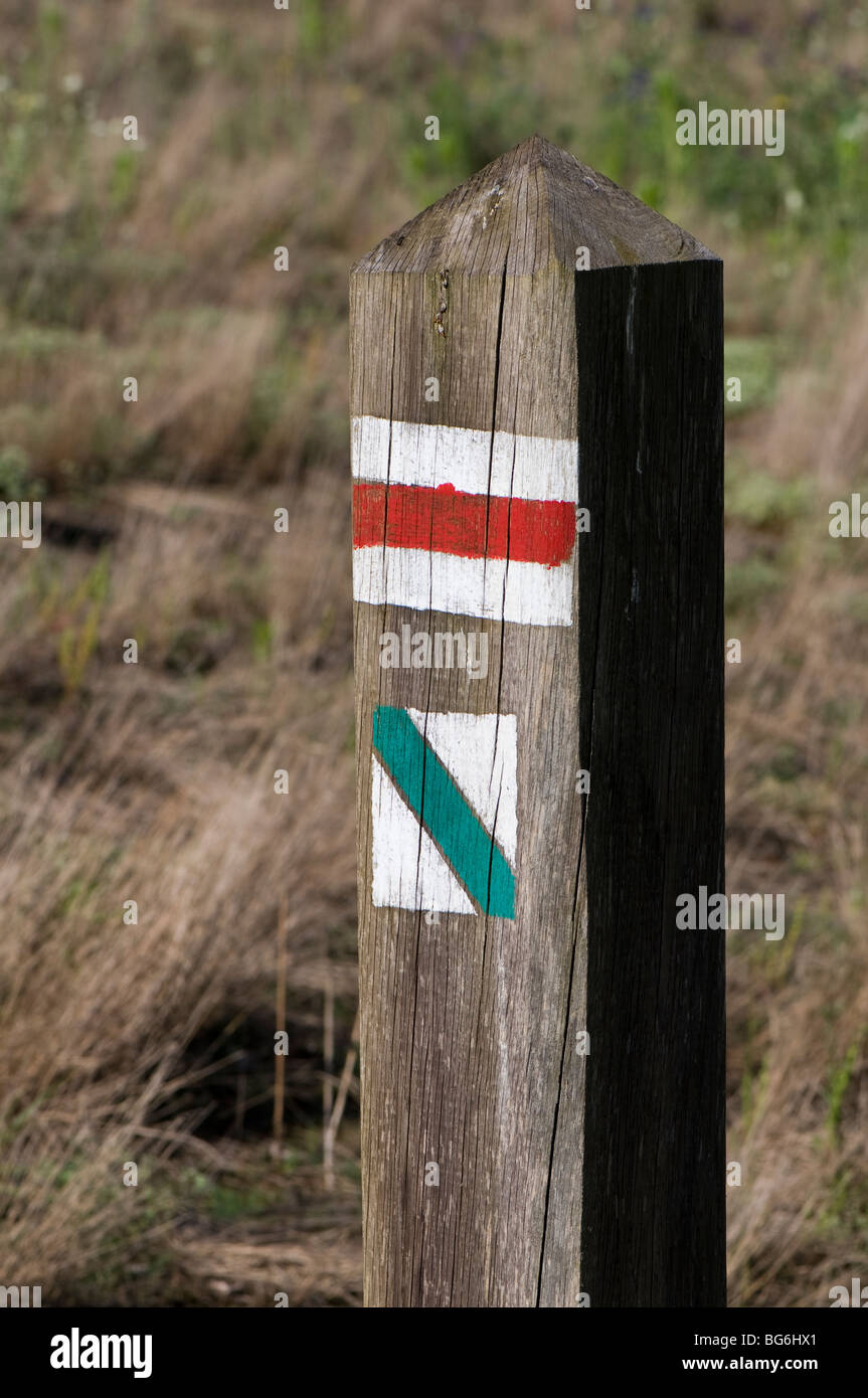 Pfad-Markierungen im Biebrzanski Nationalpark, Polen Stockfoto