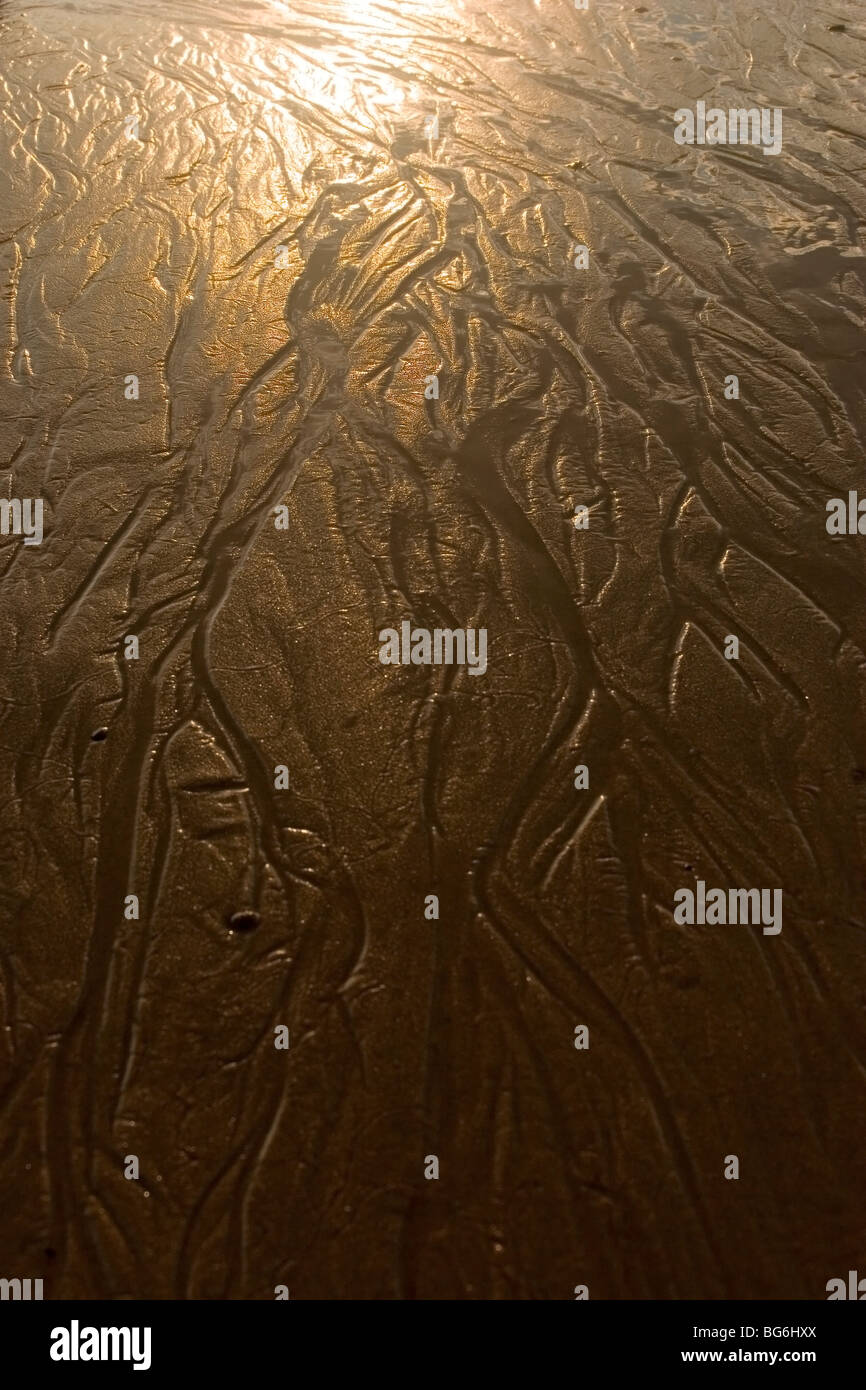 Sand, Wellen, Cullen Bay, Aberdeenshire, Schottland Stockfoto