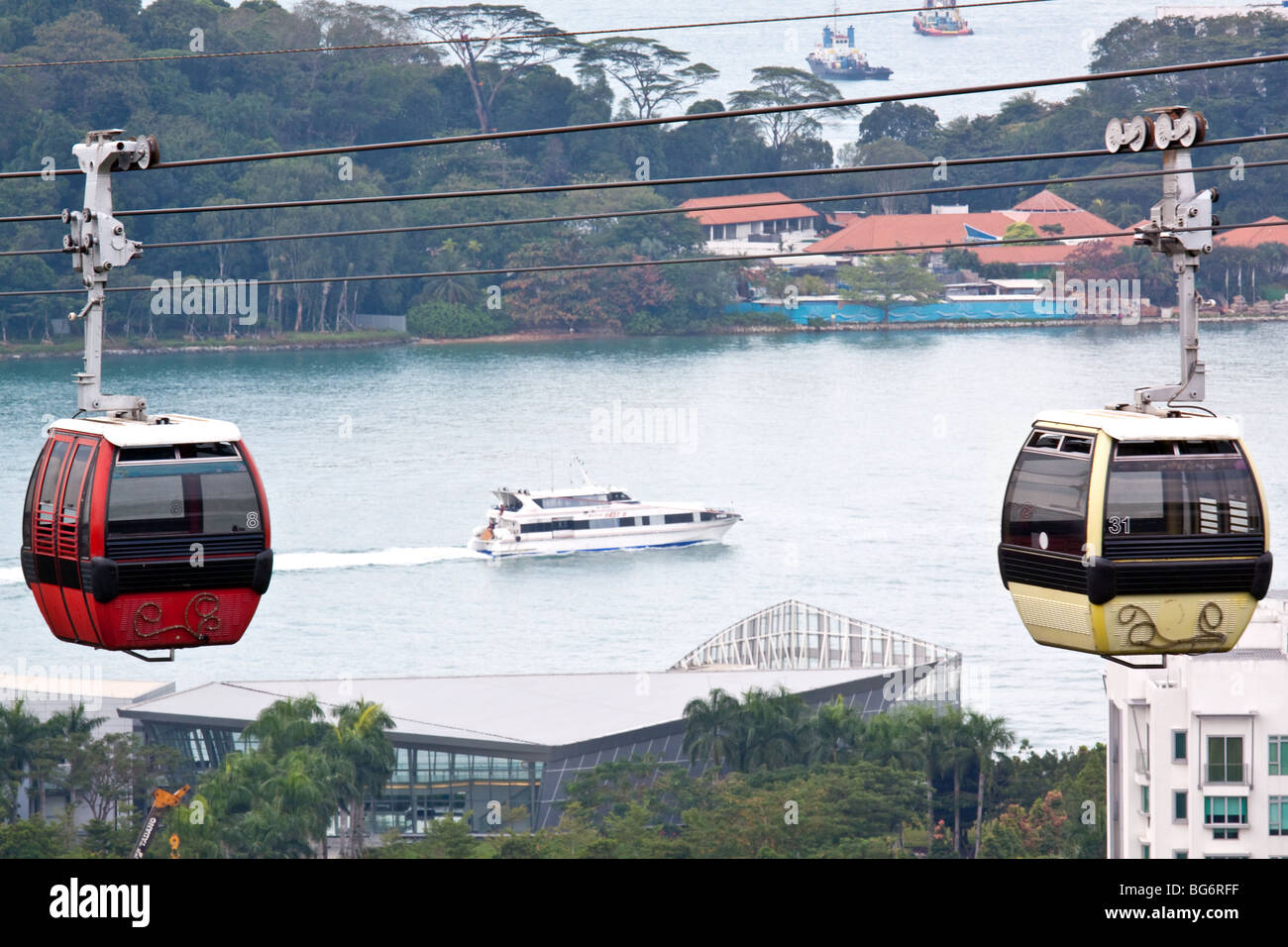 Cable Car Insel Sentosa Singapur Stockfoto