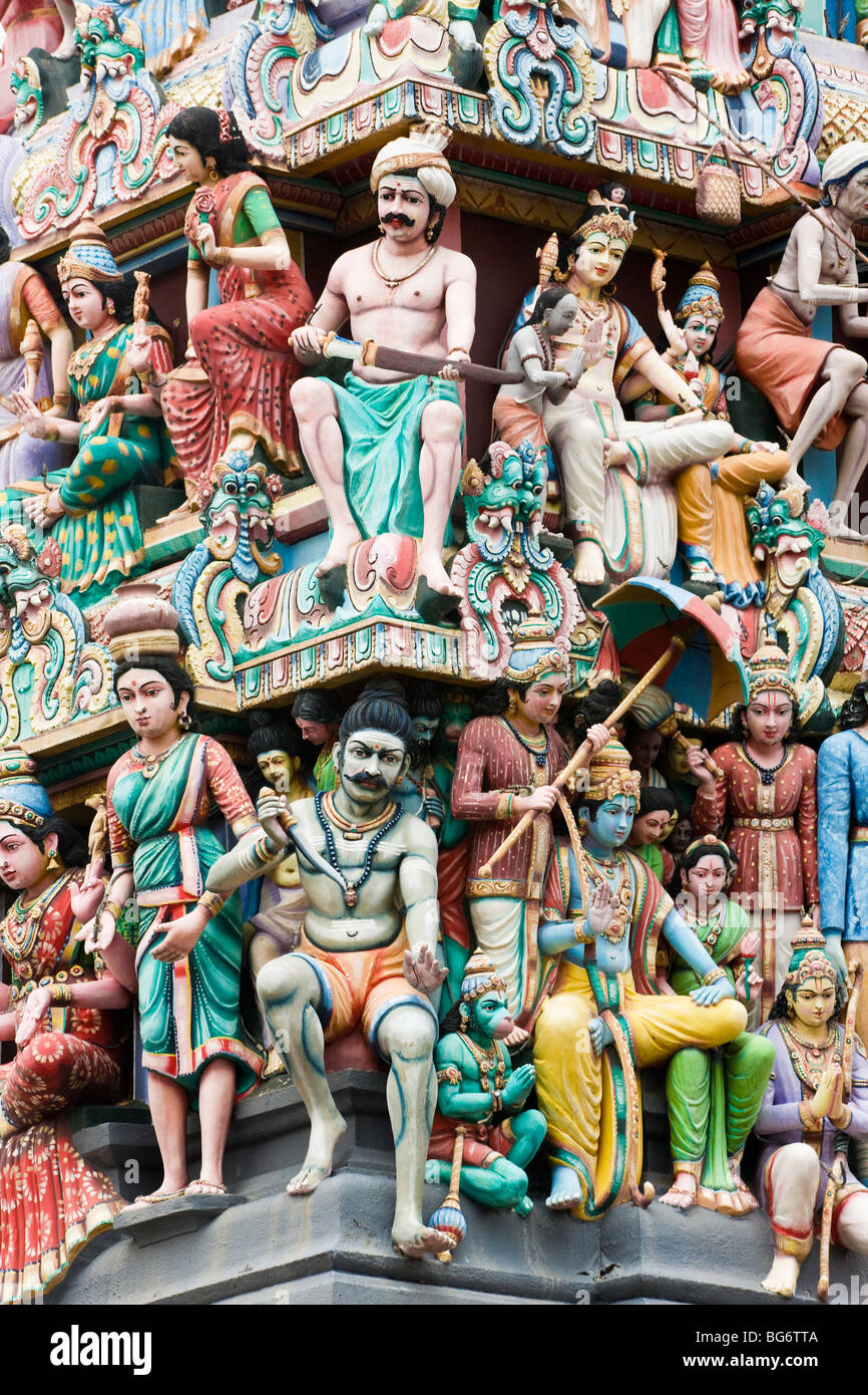 Sri Mariamman Hindu-Tempel, Chinatown, Singapur Stockfoto Sri Mariamman Hindu-Tempel, Chinatown, Singapur Stockfoto
