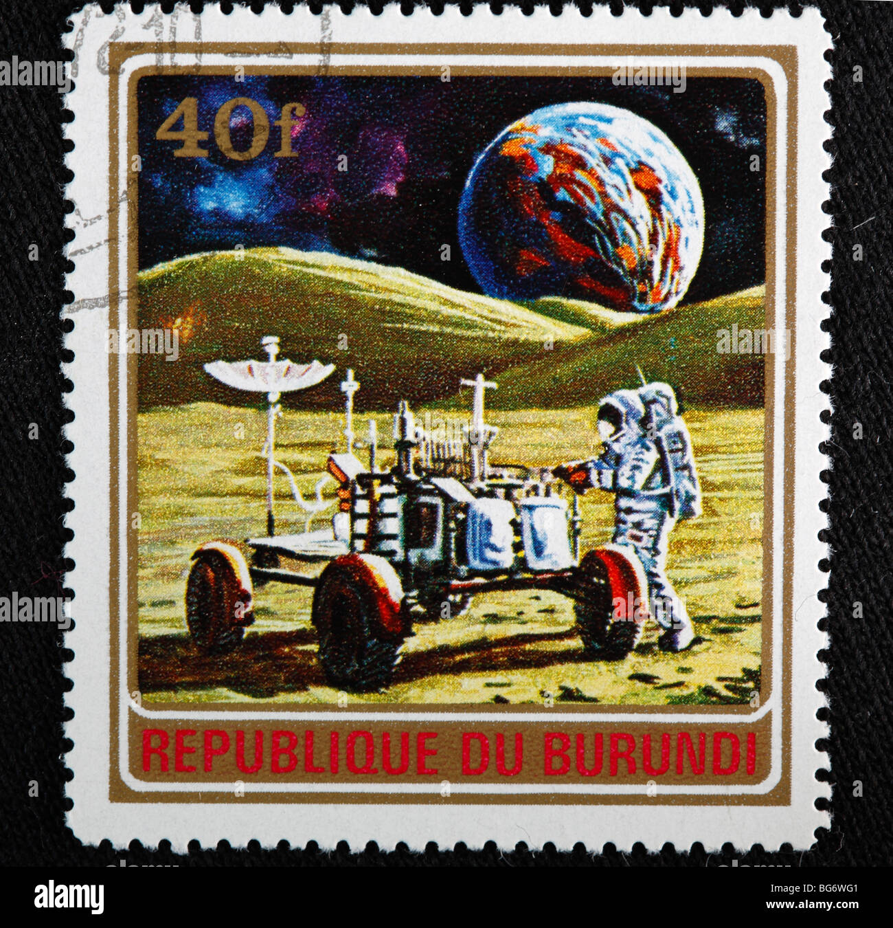 Erkundung des Weltraums, Briefmarke, Burundi Stockfoto
