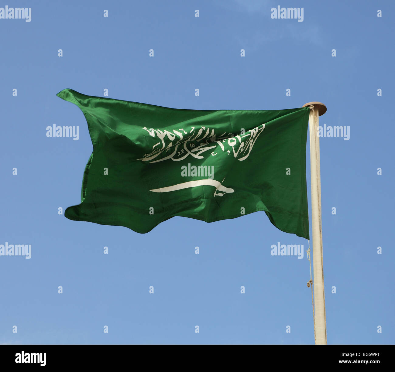 Die Nationalflagge von Saudi Arabien Stockfoto