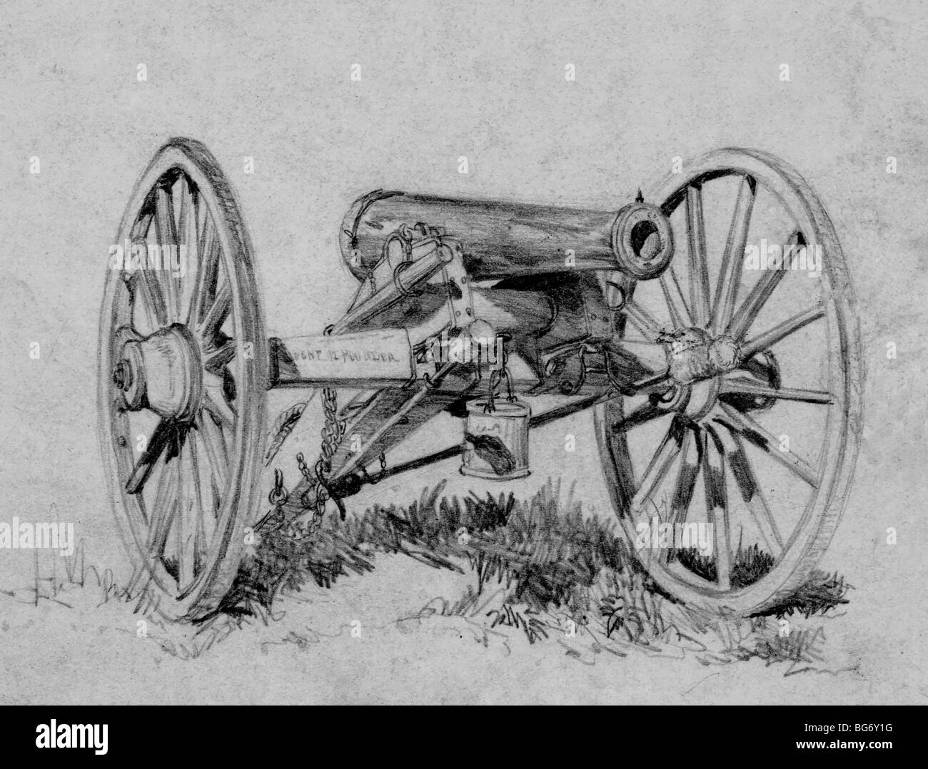 Zeichnung von Napoleon Kanone Stockfoto