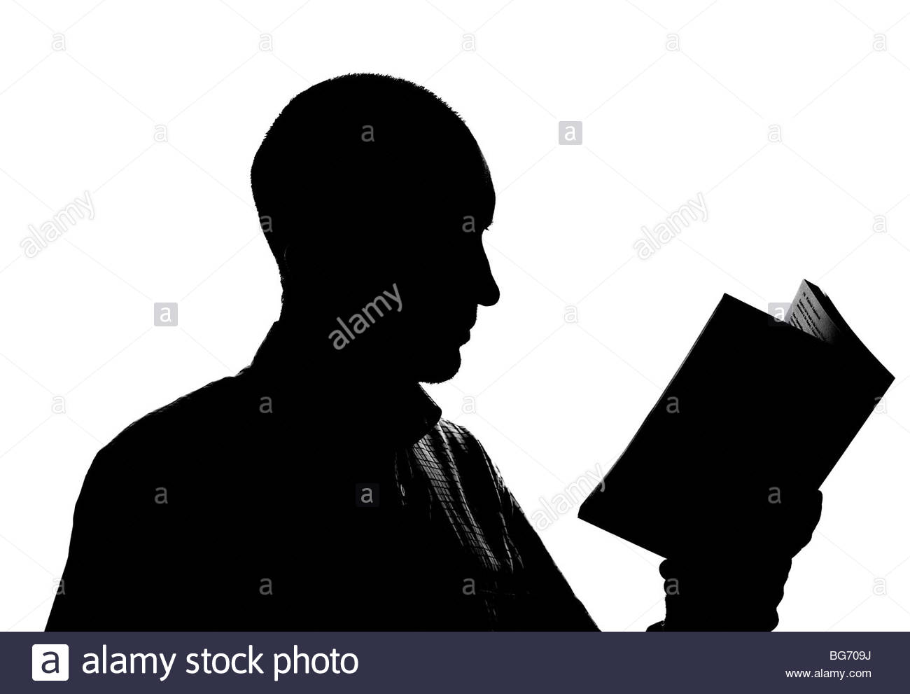 Silhouette Mann Lesebuch Stockfoto