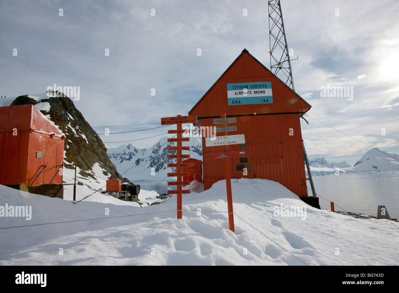 Almirante Brown Base Antarktis Stockfoto