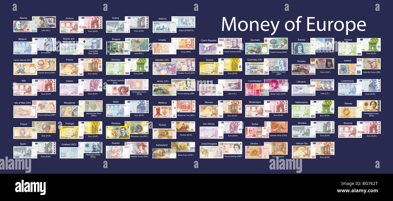 Geld von Europa Stockfoto