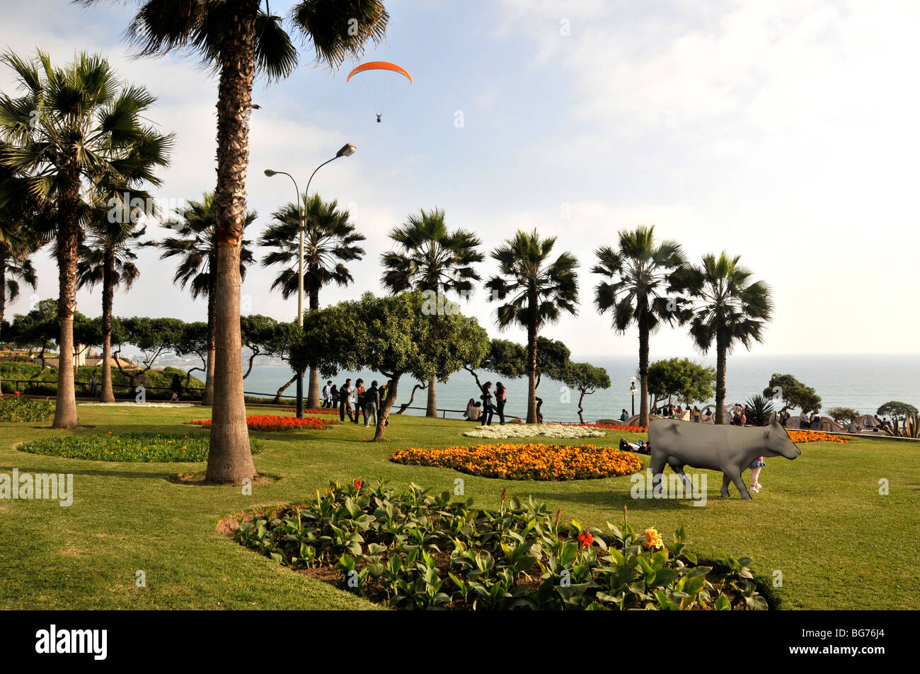 Drachenfliegen in den Garten der Liebe, Miraflores Lima Peru Stockfoto