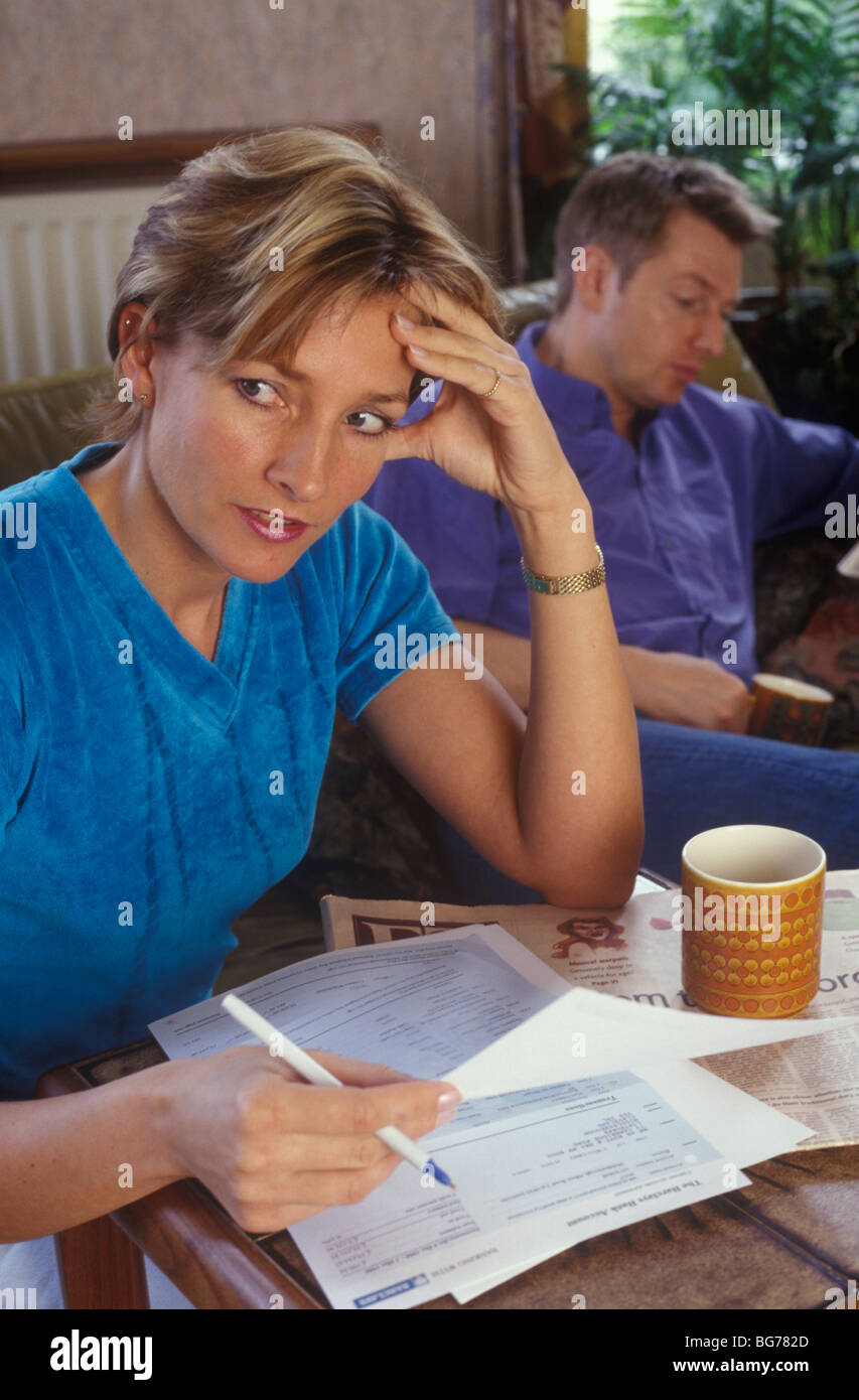 Frau des Partners satt Stockfoto