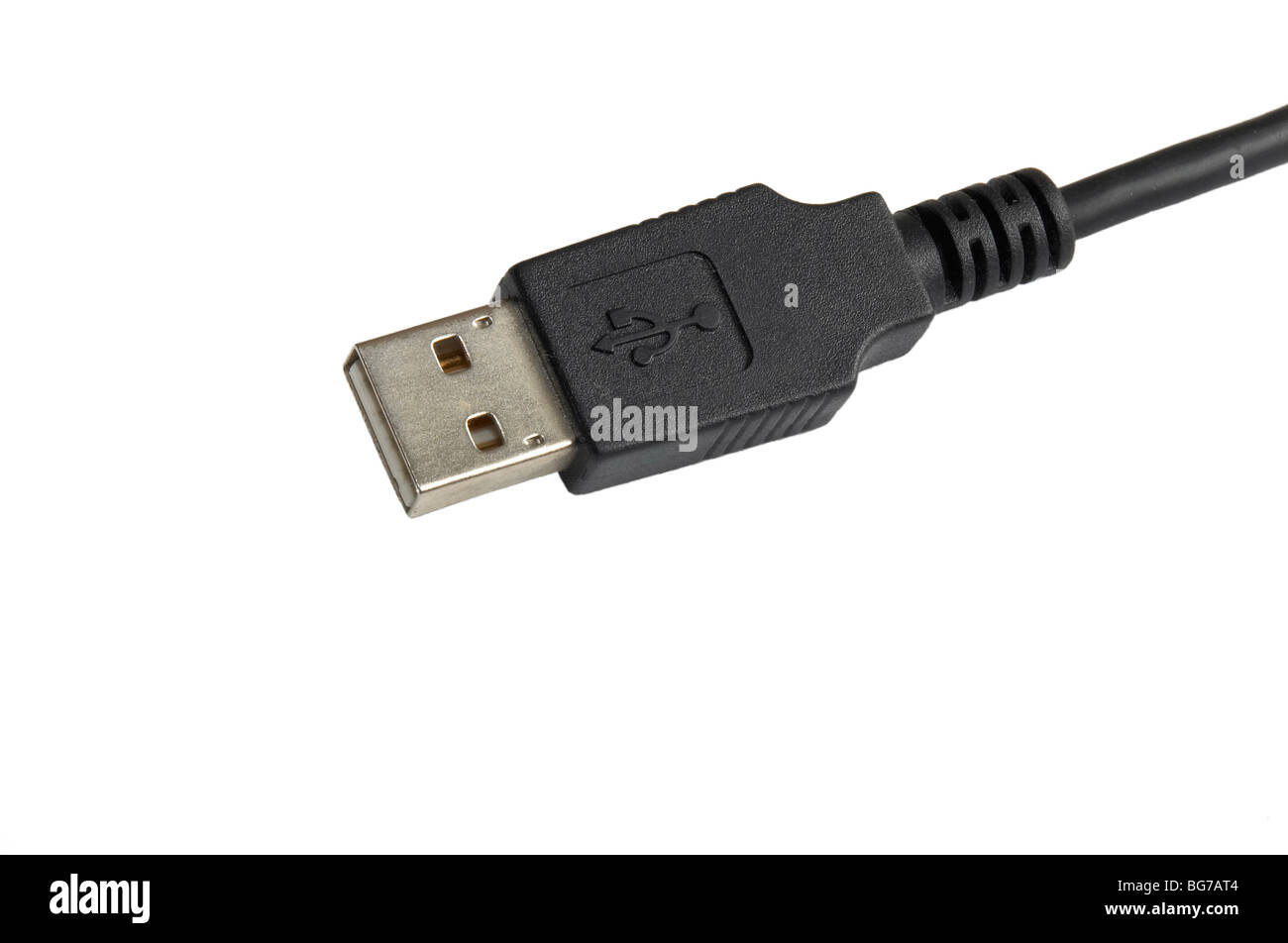 USB-Kabelstecker auf weißem Hintergrund Stockfoto