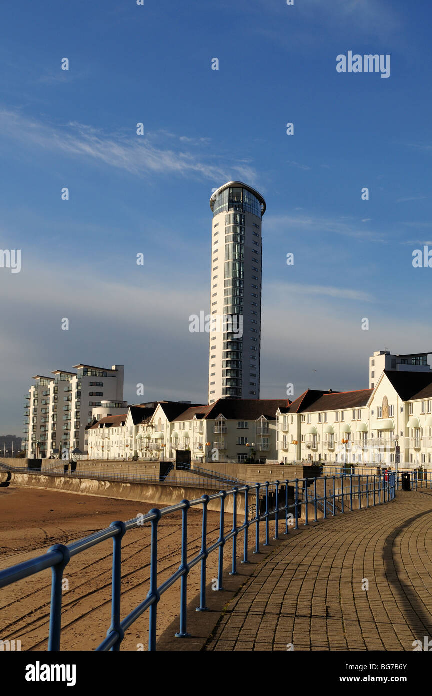 Swansea Marina Waterfront in Richtung Wales höchste Gebäude West Glamorgan Wales Cymru UK GB Stockfoto