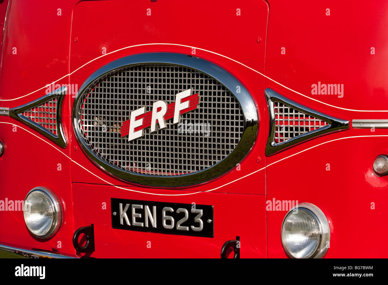 Rot EFF LKW, England UK Stockfoto