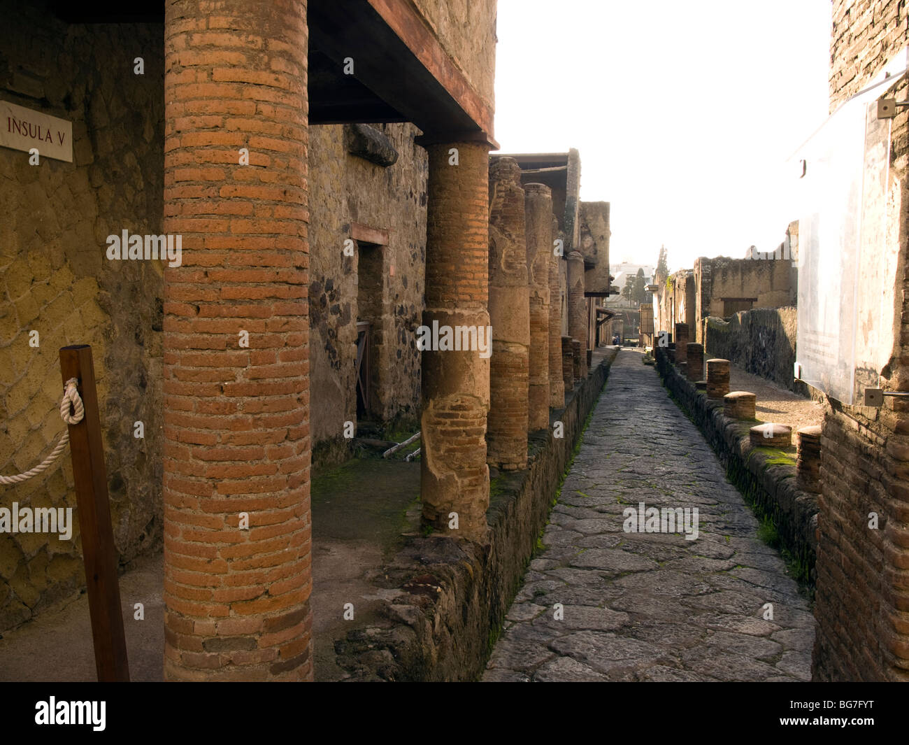 Römische Straße in Herculaneum, Italien Stockfoto