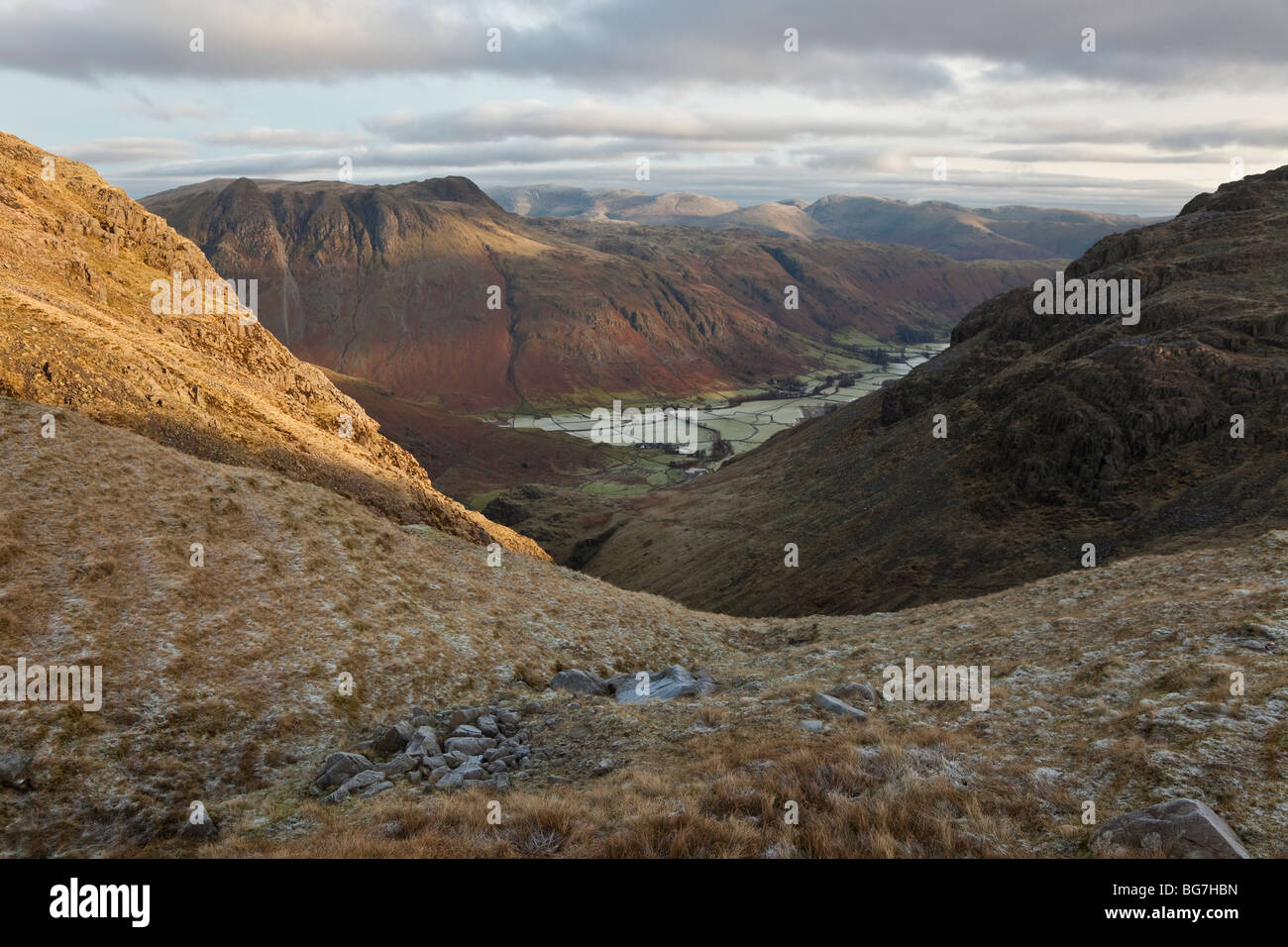 Langdale Pikes & Langdale Tal, englischen Lake District Stockfoto