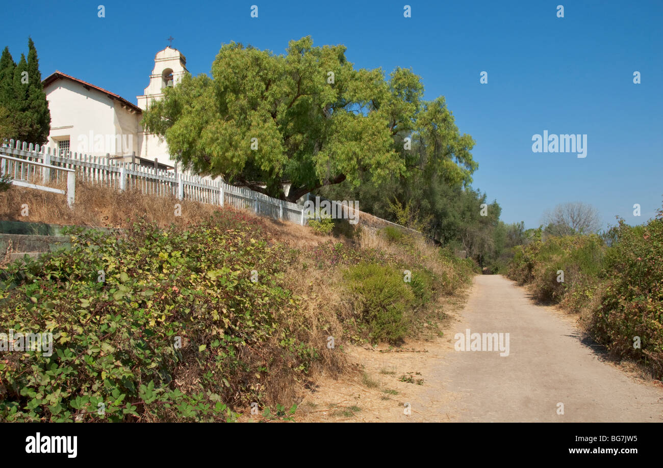 Kalifornien Mission San Juan Bautista original Abschnitt des späten 18C Durchgangsstraße El Camino Real Stockfoto