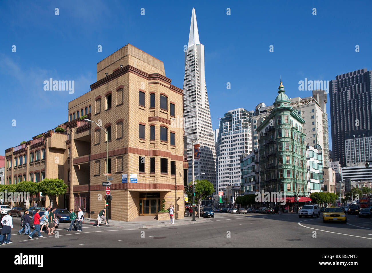 Transamerica, Zoetrope Gebäude, San Francisco, Kalifornien, USA Stockfoto
