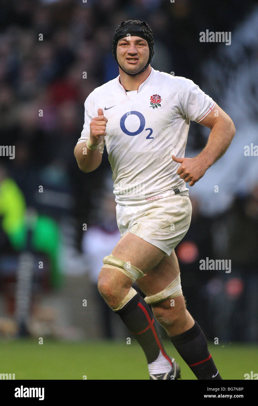 STEVE BORTHWICK ENGLAND & SARACENS RUGBY TWICKENHAM MIDDLESEX ENGLAND 7. November 2009 Stockfoto