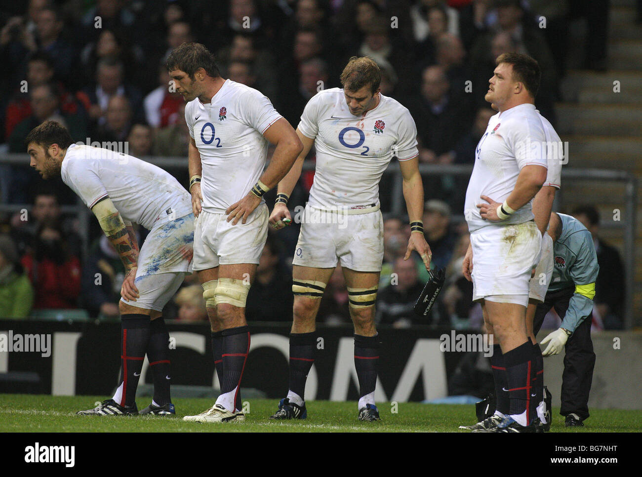 NIEDERGESCHLAGEN ENGLAND ENGLAND V Neuseeland TWICKENHAM MIDDLESEX ENGLAND 21. November 2009 Stockfoto