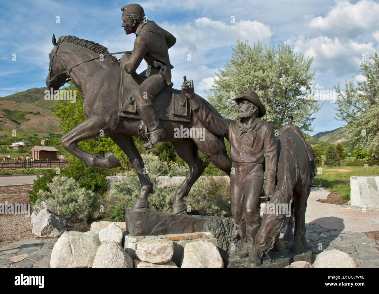 Salt Lake City in Utah ist der Ort Heritage Park Pony Express Nationaldenkmal Stockfoto