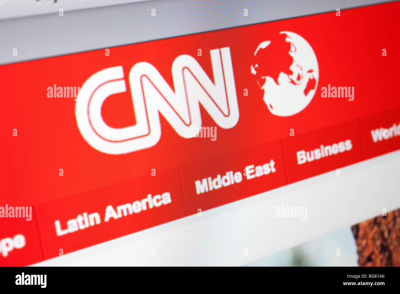 Computer-Bildschirm zeigt die Webseite des US-Online-Nachrichtendienst, CNN Stockfoto
