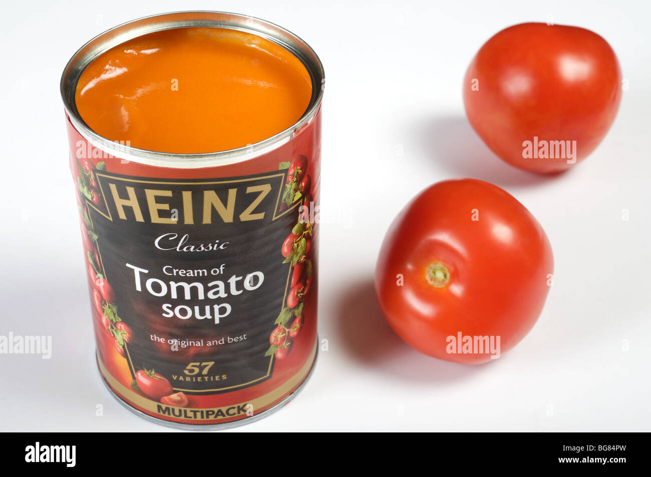 Dose mit Heinz Tomatensuppe Stockfoto