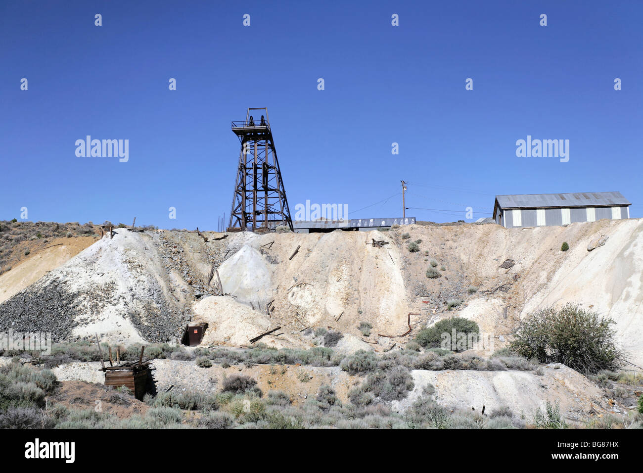 Bergwerk in der Nähe von Virginia City, Nevada. Stockfoto