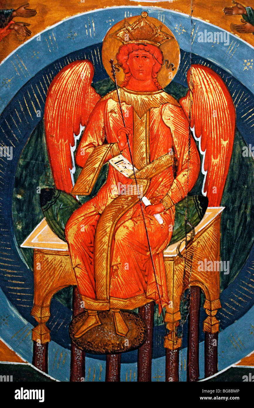 St. Sophia die göttliche Weisheit (16. Jahrhundert), Russische Ikone, Vologda Museum, Wologda, Russland Stockfoto