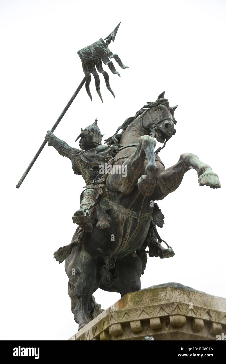 Statue von Wilhelm dem Eroberer in Falaise, Normandie, Frankreich Stockfoto