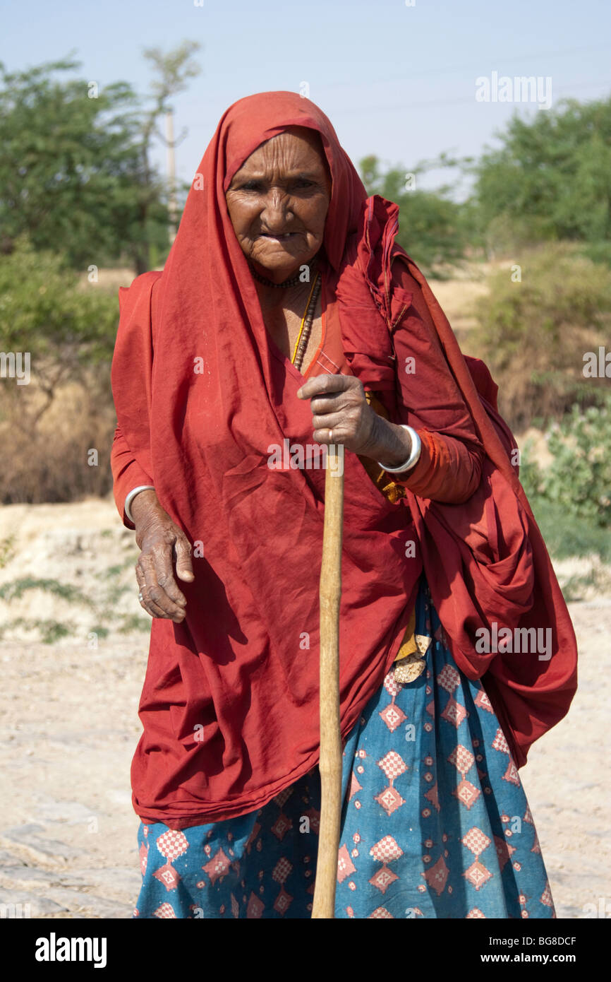 Alte indische Dame Stockfoto