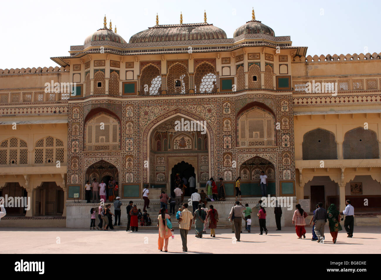 Amber Fort Kunst Eingang Maharaja Palace Kuppel Arbeitsgestaltung Stockfoto