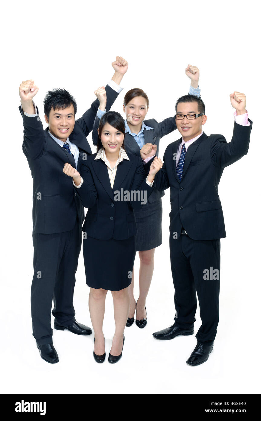 Business-Team feiert ihren Erfolg Stockfoto