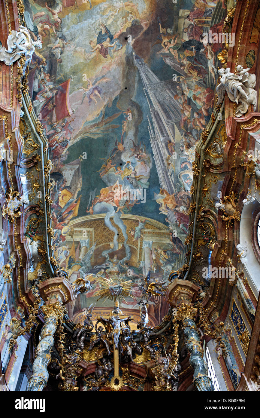 Innenraum der Asamkirche, München, Bayern, Deutschland Stockfoto